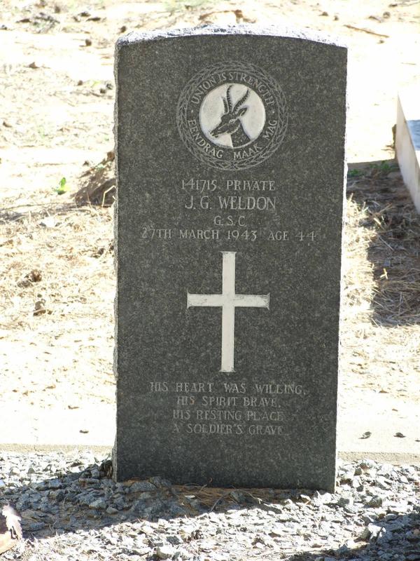 Photo from /search/photos/South Africa/Eastern Cape/CRADOCK CEMETERY/Cradock_weldon_jg.jpg